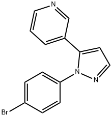 3 - (1 - (4 -溴苯基)-1H -5-吡唑基)吡啶 结构式