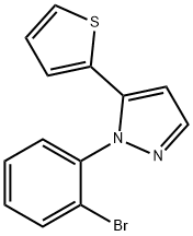 1 - (2 -溴苯基)-5 - (2-噻吩基)- 1H -吡唑 结构式