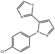 2 - (1 - (4-氯苯基)-1H -5-吡唑基)噻唑 结构式