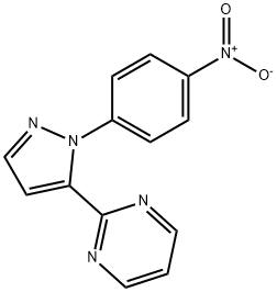 2 - (1 - (4 -硝基苯基)-1H -5-吡唑基)嘧啶 结构式