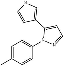 5 - (3-噻吩基)- 1 -对甲苯基- 1H -吡唑 结构式