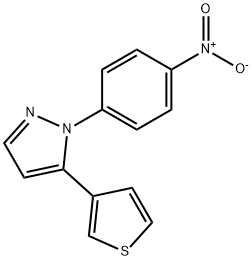 1 - (4 -硝基苯基)-5 - (噻吩- 3 -基)- 1H -吡唑 结构式
