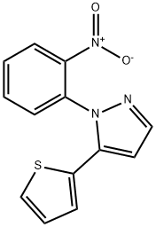 1 - (2 -硝基苯基)-5 - (2-噻吩基)- 1H -吡唑 结构式