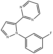 2 - (1 - (3 - 氟苯基) -1H-5- 吡唑基)嘧啶 结构式