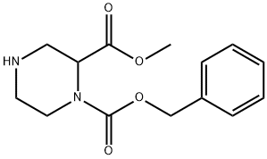 1-N-苄氧羰基哌嗪-2-甲酸甲酯 结构式