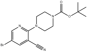 tert-butyl 4-(5-bromo-3-cyanopyridin-2-yl)piperazine-1-carboxylate 结构式