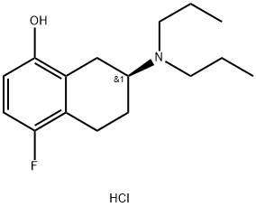 S(-)-5-FLUORO-8-HYDROXY-2-DIPROPYLAMINO-1,2,3,4-TETRAHYDRONAPHTHALENE HYDROCHLORIDE 结构式