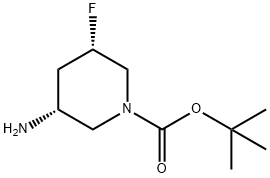 叔-丁基 (3R,5S)-3-氨基-5-氟哌啶-1-甲酸基酯 结构式