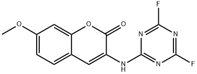3-(4,6-Difluortriazinylamino)-7-methoxycoumarin 结构式