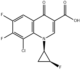 8-氯-6,7-二氟-1-[(1R,2S)-2-氟环丙基]-1,4-二氢-4-氧代-3-喹啉羧酸 结构式