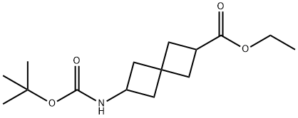 6-(BOC-氨基)螺[3.3]庚烷-2-羧酸乙酯 结构式