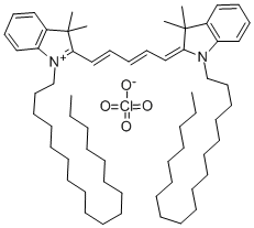 1,1'-双十八烷基-3,3,3',3'-四甲基吲哚二碳菁高氯酸盐 结构式