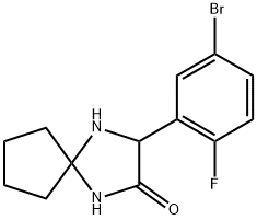 3-(2-氟-5-溴苯基)-1,4-二氮杂螺[4.4]壬烷-2-酮 结构式