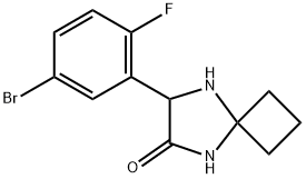 7-(2-氟-5-溴苯基)-5,8-二氮杂螺[3.4]辛烷-6-酮 结构式