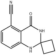 4-氧代螺[1,2,3,4-四氢喹唑啉-2,1'-环丁烷]-5-甲腈 结构式