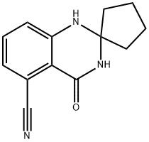 4-氧代螺[1,2,3,4-四氢喹唑啉-2,1'-环戊烷]-5-甲腈 结构式