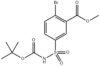 N-BOC-2-溴-5-氨基磺酰基苯甲酸甲酯 结构式