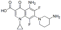 5-amino-7-(3-amino-1-piperidyl)-1-cyclopropyl-6,8-difluoro-4-oxo-quino line-3-carboxylic acid 结构式