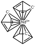 三(环戊二烯)化钕 结构式