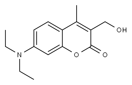 7-(二乙氨基)-3-(羟甲基)-4-甲基-2H-色满-2-酮 结构式
