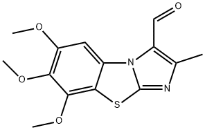 2-METHYL-6,7,8-TRIMETHOXYIMIDAZO[2,1-B]BENZOTHIAZOLE-3-CARBOXALDEHYDE 结构式