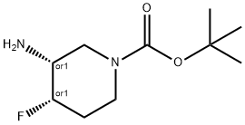 (3S,4R)-N-BOC-3-氨基-4-氟-哌啶 结构式