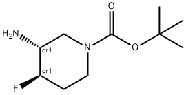 (3r,4r)-rel-3-amino-1-boc-4-fluoropiperidine 结构式