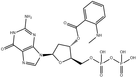 3'-(methylanthraniloyl)-2'-deoxy-guanosine diphosphate 结构式