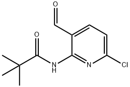 N-(6-氯-3-甲酰基吡啶-2-基)三甲基乙酰胺 结构式