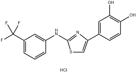 4-(3,4-dihydroxyphenyl)-2-[3-(trifluoromethyl)anilino]-1,3-thiazol-3-ium chloride 结构式