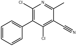 3-Cyano-4,6-dichloro-2-methyl-5-phenylpyridine 结构式
