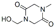 2,5-Piperazinedione,1-(hydroxymethyl)-4-methyl-(9CI) 结构式