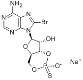 8-BROMOADENOSINE-3',5'-CYCLIC MONOPHOSPHOROTHIOATE, SP-ISOMER SODIUM SALT 结构式