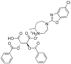 (5R)-4-(5-氯-1,3-苯并恶唑-2-基)-5-甲基-1,4-二氮杂环庚烷-1- (2S,3S)-2,3-二(苯甲酰氧基)丁二酸盐 结构式