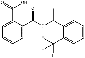 2 - ((1-(2-(三氟甲基)苯基)乙氧基)羰基)苯甲酸 结构式