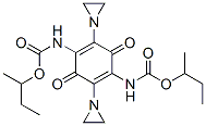 (2,5-Bis(1-aziridinyl)-3,6-dioxo-1,4-cyclohexadiene-1,4-diyl)biscarbam ic acid, bis(1-methylpropyl) ester 结构式
