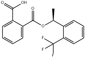 (S)-2 - ((1-(2-(三氟甲基)苯基)乙氧基)羰基)苯甲酸 结构式