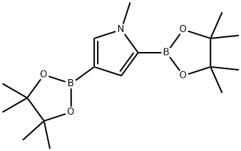 1-甲基-2,4-双(4,4,5,5-四甲基-1,3,2-二氧硼杂环戊烷-2-基)-1H-吡咯 结构式