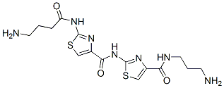 4-Thiazolecarboxamide, 2-((4-amino-1-oxobutyl)amino)-N-(4-(((3-aminopr opyl)amino)carbonyl)-2-thiazolyl)- 结构式