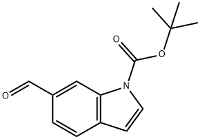叔丁酯6 - 甲酰基-1H-吲哚-1 - 甲酸叔丁酯 结构式