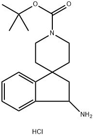 叔丁基 3-氨基-2,3-二氢螺[茚-1,4'-哌啶]-1'-甲酸酯 盐酸盐 结构式