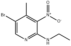 5-溴-2-乙基氨基-3-硝基-4-甲基吡啶 结构式