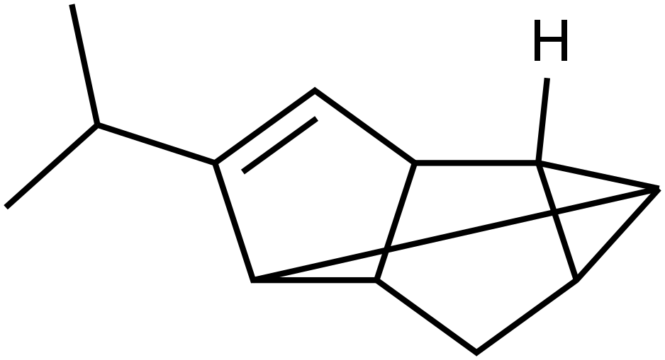 1,2,4-Methenopentalene,1,2,3,3a,4,6a-hexahydro-5-(1-methylethyl)-,(1S)-(9CI) 结构式