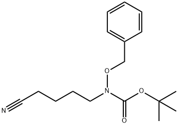 N-(4-氰基丁基)-N-(苯基甲氧基)氨基甲酸叔丁酯 结构式