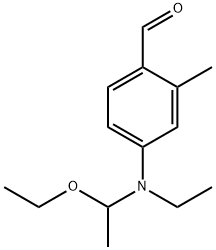 N-乙基-N-乙氧基乙基-4-氨基-2-甲基苯甲醛 结构式