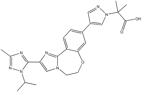 2-(4-(2-(1-异丙基-3-甲基-1H-1,2,4-三唑-5-基)-5,6-二氢苯并[F]咪唑 结构式