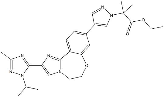 2-(4-(2-(1-异丙基-3-甲基-1H-1,2,4-三唑-5-基)-5,6-二氢苯并[F]咪唑 结构式