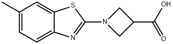 1-(6-METHYL-1,3-BENZOTHIAZOL-2-YL)AZETIDINE-3-CARBOXYLIC ACID 结构式