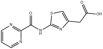 2-(2-(嘧啶-2-甲酰胺基)噻唑-4-基)乙酸 结构式