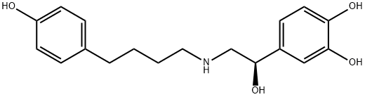 (R)-4-[1-羟基-2-[[4-(4-羟基苯基)丁基]氨基]乙基]-1,2-苯二醇 结构式